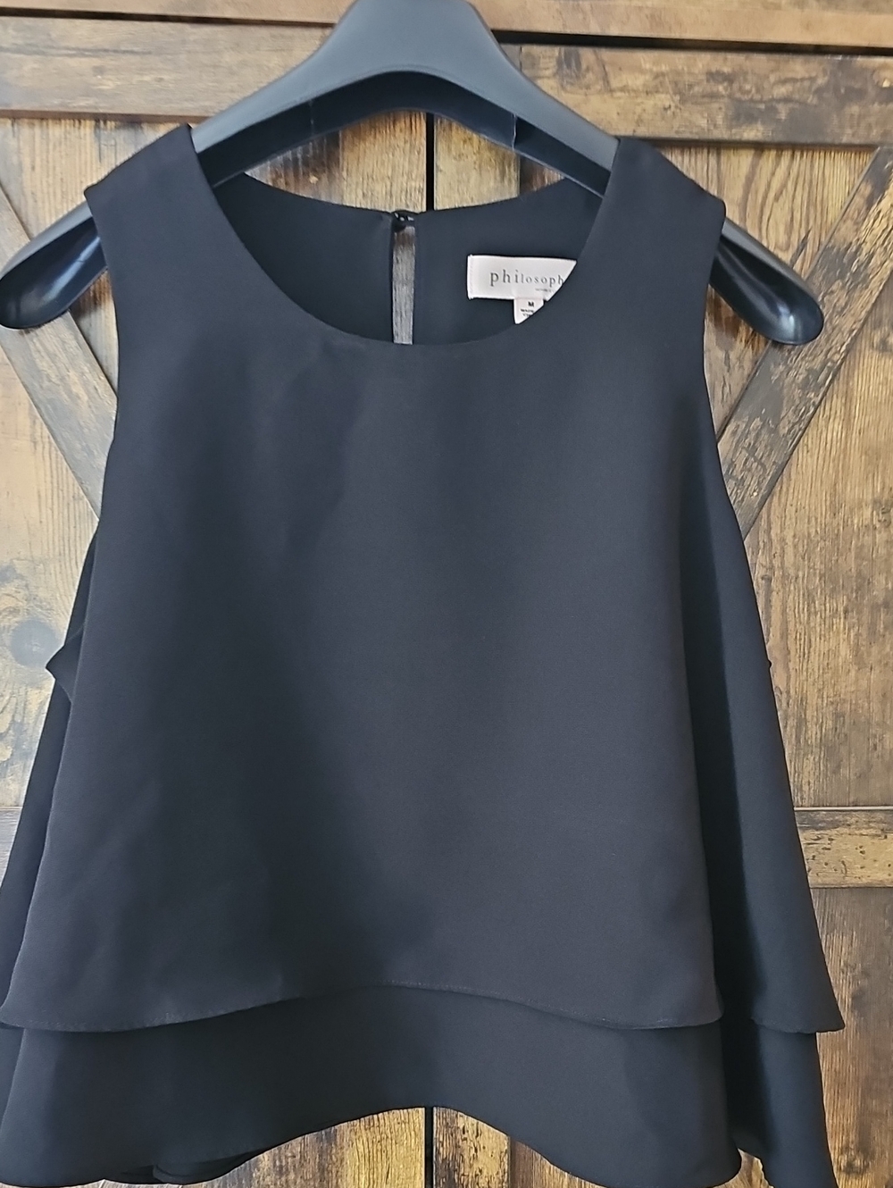 philosophy Black Double-Layer Sleeveless Camisole